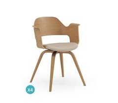 Pack de 4 sillones madera contrachapado roble