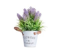 Planta floral LAVANDA en bote de metal 26cm 