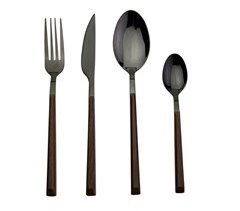 Cuberteria ESPECIAL BLACK de acero inoxidable 16 piezas CONFORAMA