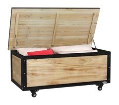 Baúl de Exterior Madera de Abeto, Acero Madera