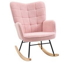 Silla Mecedora Acero, Poliéster HOMCOM, hogar - sofás y butacas