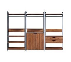 Conjunto de 3 percheros Larem con 1 compartimento cerrado