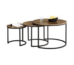 Mesa de Centro Arvidsjaur set de 3 mesas aglomerado y acero