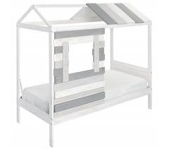 Cama 90 x 190cm modelo CABANA blanca/gris