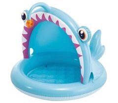 INTEX Piscina infantil hinchable Angler Fish con parasol y suelo