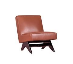 Sillón vintage en madera de fresno y tapizado en polipiel - West