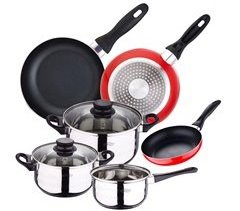 Juego de Batería de cocina de 5 piezas + 3 sartenes