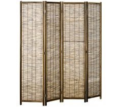Biombo Madera de Paulownia, Carrizo HOMCOM, hogar - decoración