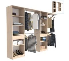 Vestidor Elios 5 Estantes 1 Cajón 4 Barras