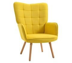 Butaca de Salón Lino, Espuma y Madera de Haya HOMCOM