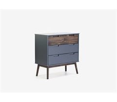 Cómoda 3 cajones NUSSA madera y gris
