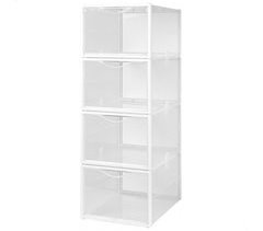 Pack 4 cajas zapatos plástico apilables y antivuelco Max Home