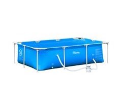Piscina Desmontable PVC, Acero Outsunny