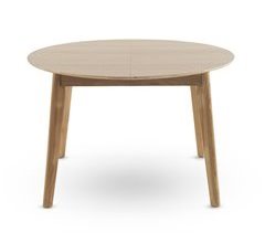 Mesa extensible con patas de hevea con sobre chapado en roble