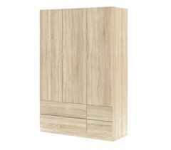 Armário de 3 portas com efeito madeira