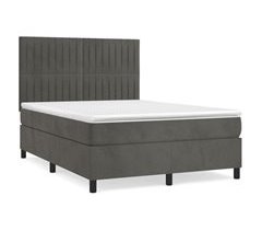 Cama box spring con colchón terciopelo - Rayas verticales 140x190