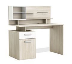 Escritorio MALICIA con cajón y estante color blanco mate