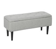 Banco de Almacenaje Poliéster, Madera de Caucho HOMCOM