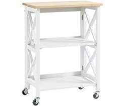 Carrito de Cocina MDF, Madera de Caucho HOMCOM, hogar - cocina