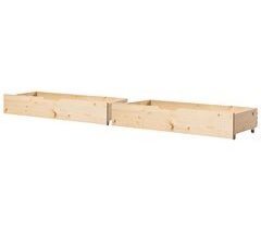 Beliani Conjunto de 2 cajones de cama Madera de pino CRONAT