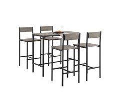 Set Mesa Alta de Bar y 4 Taburetes OGT14-N SoBuy