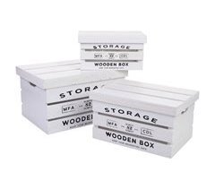 Cajas de madera impresas set 3 pzas