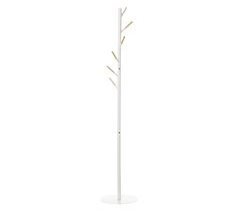 Perchero de Pie Metal, Madera Maciza HOMCOM