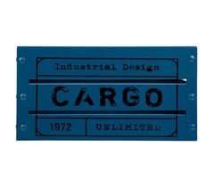 Cesto rectangular de metal impreso