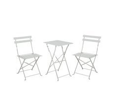 Conjunto de Terraza Plegable Metálico de 2 Sillas y Mesa Bistreau