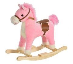 Caballito Balancín para Bebés Madera de Álamo, Metal, Felpa
