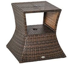 Mesa de Centro Ratán Acero y PE ratán Outsunny 54x54