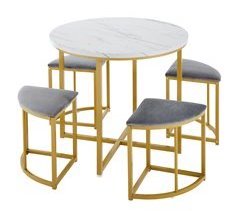 Conjunto de mesas y sillas de comedor 80x80