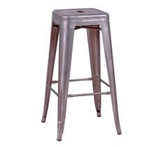Taburete industrial apilable en acero metalizado  - Bistro