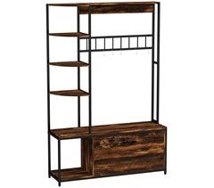 Perchero Zapatero Melamina de Madera, Acero HOMCOM