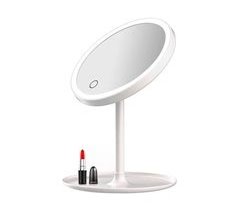Well Home Espejo con Luces LED recargables y ajustables y carga USB