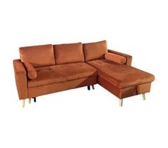 Sofá cama esquinero de terciopelo de 3 plazas JAMES