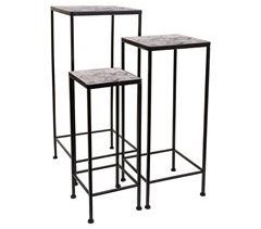 Set 3 soportes de macetas de metal