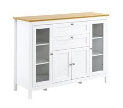 Aparador de Cocina MDF, Vidrio Templado HOMCOM 120