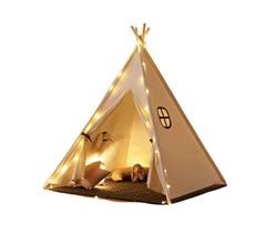Tipi infantil con alfombra, cierre y guirnalda