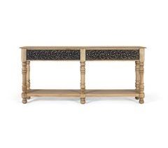 Cónsola fabricada en madera de mango con diseño artesanal