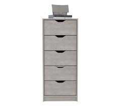 Comoda Basilea en melamina con 5 cajones de riel metalico