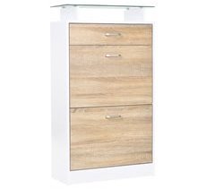 Mueble Zapatero Melamina de Madera, Vidrio HOMCOM