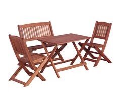 Comedor de jardín para niños madera maciza de eucalipto 4 pzas