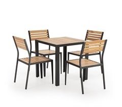 Conjunto Muebles de Jardín Coral 5 Piezas, Mesa y 4 sillas
