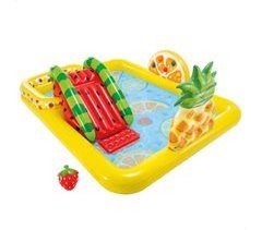 Centro de juegos INTEX frutas con tobogán y pulverizador