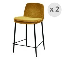NOLAN - Silla de bar de metal y tela (x2)