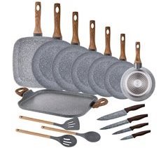 Pack 7 sarteness + plancha/asador+ cuchillos