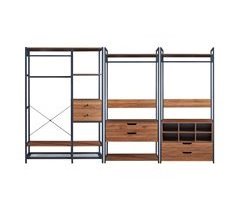 Conjunto de 3 percheros Larem con 6 cajones y 6 compartimentos