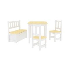 Juego de mesa con 2 sillas y 1 banco para niños Lousame pino