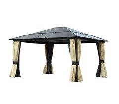 Cenador de Jardín Aleación de Aluminio, Policarbonato, Poliéster 420x360